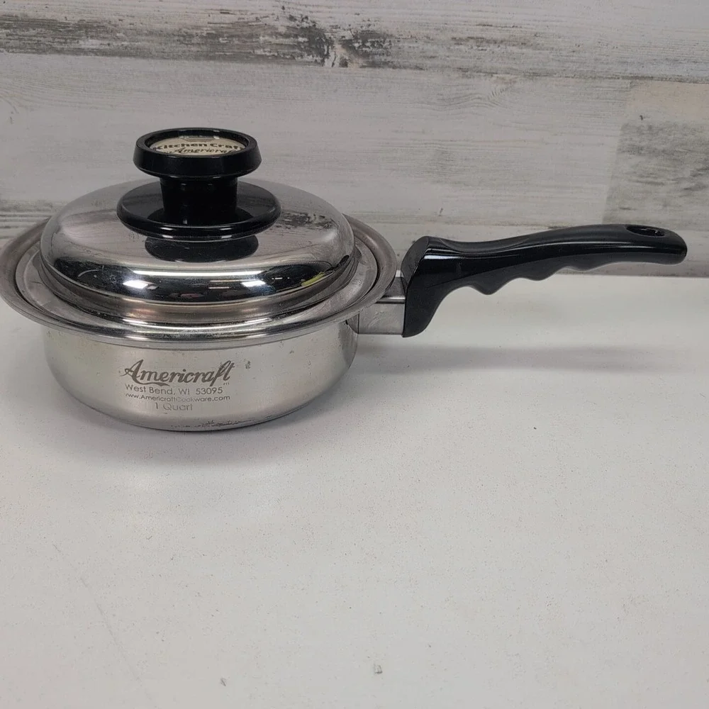 Kitchen Craft by West Bend 1‎ qt. Stainless Steel Saucepan with Steam Vent Lid.
